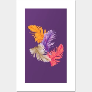 Warm Falling Feathers Posters and Art